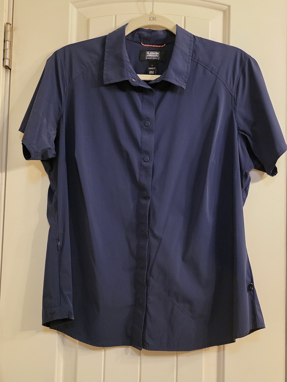Duluth Trading AKHG Navy Short-Sleeve Button-Down Shirt